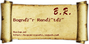 Bognár Renátó névjegykártya