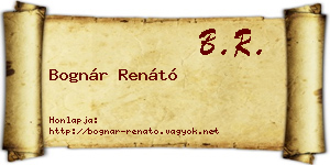 Bognár Renátó névjegykártya