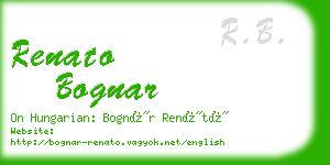 renato bognar business card